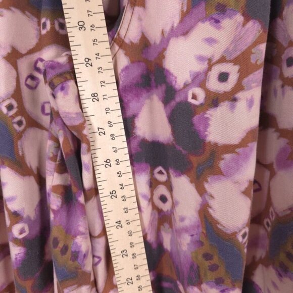 NWOT By Anthropologie Sleeveless Cutout Printed Jumpsuit Purple MEDIUM - Picture 12 of 16